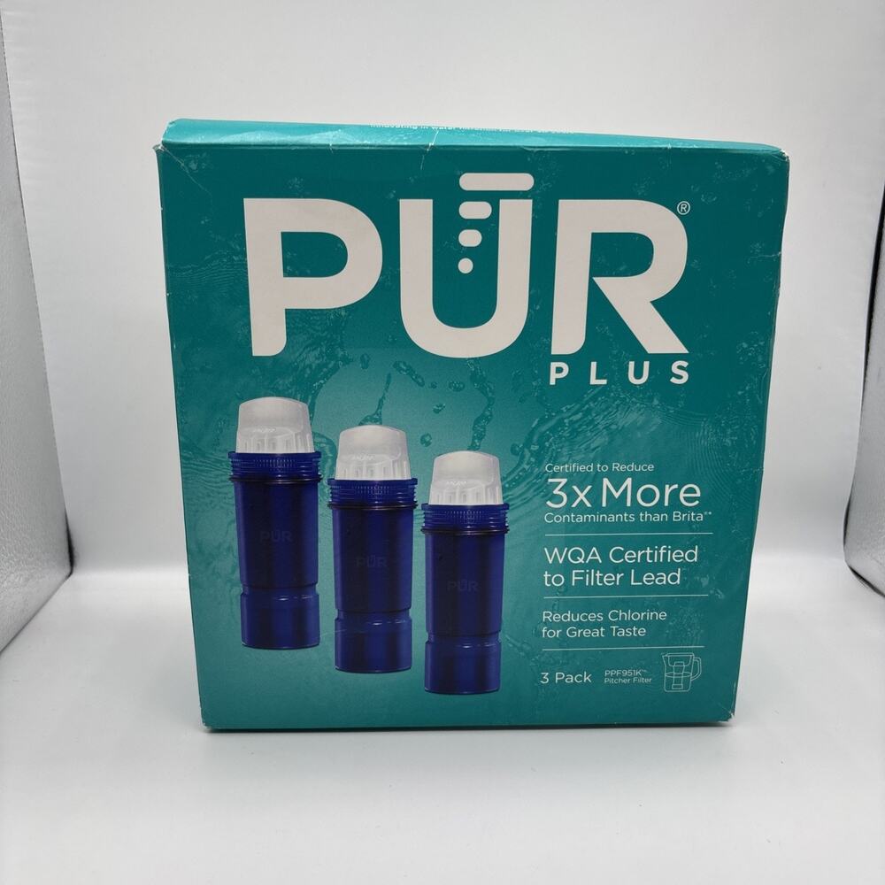 PUR PLUS 3 Count Water Filter Pitcher Replacement NSF Certified Lead Reduction